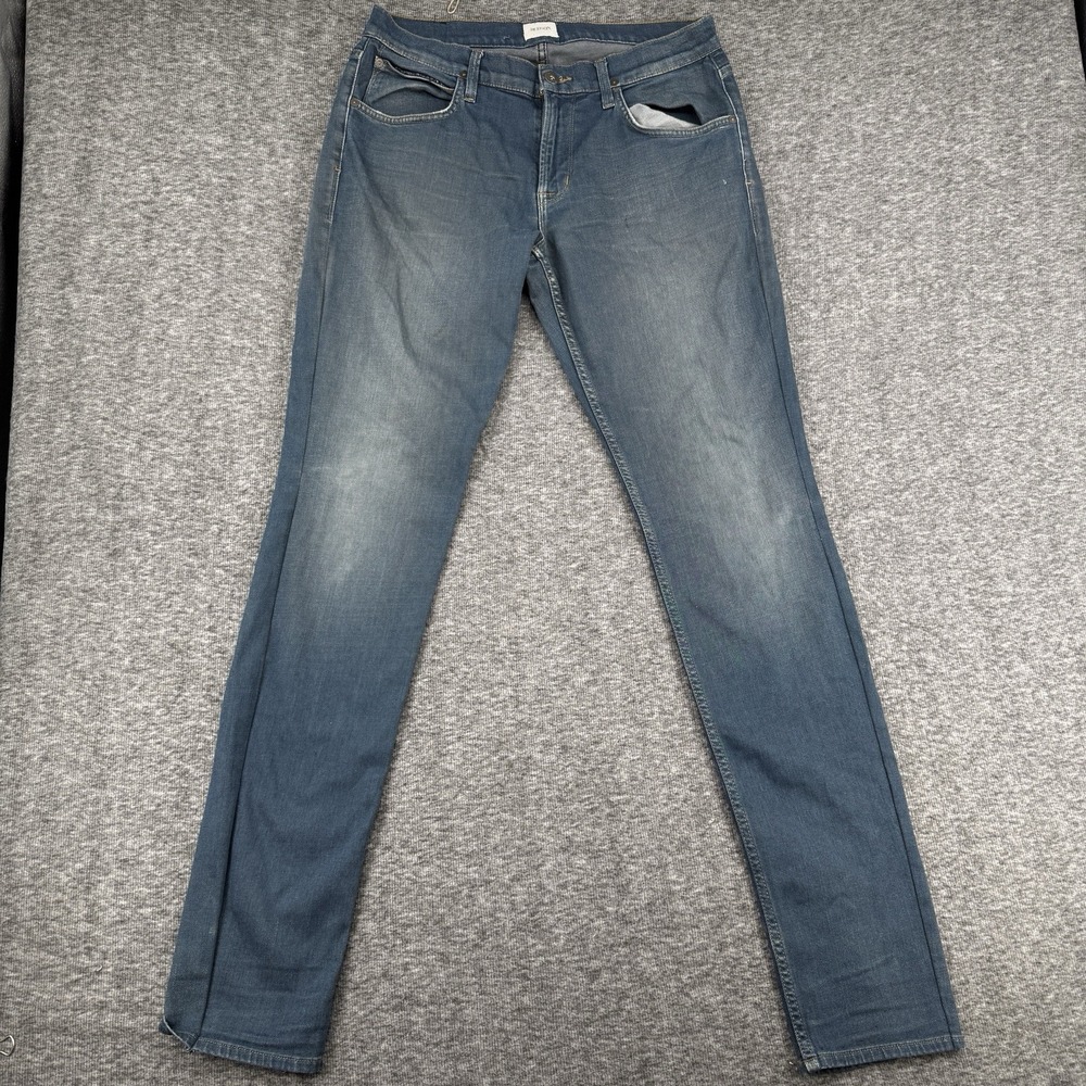 Hudson Blake Slim Straight Zip Fly Mens Denim Jeans Dark Mudd Wash Size 32